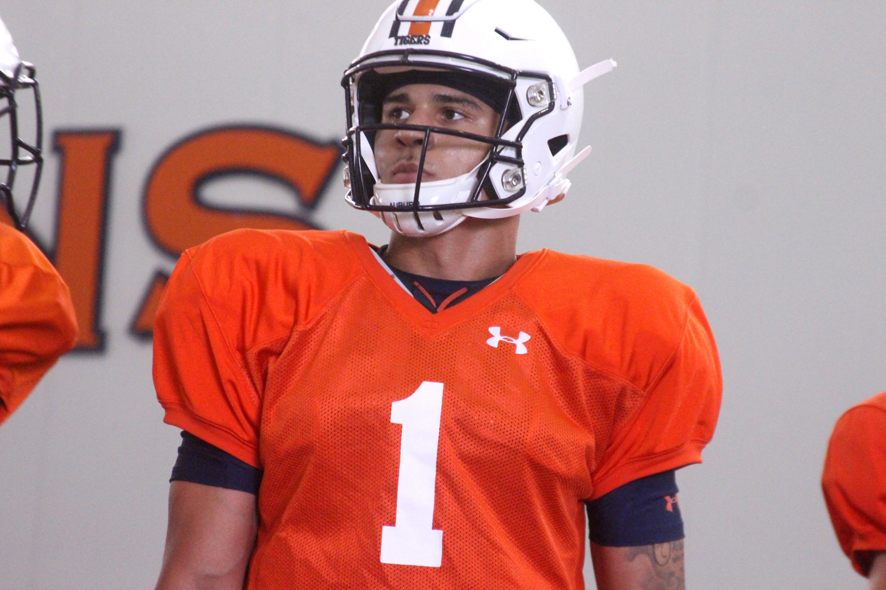 Auburn football practice on the first day of full pads